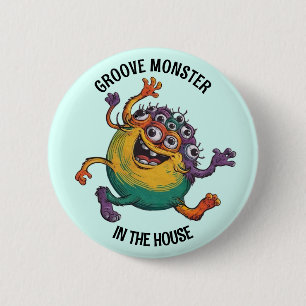 Dancing Monster 6 Cm Round Badge