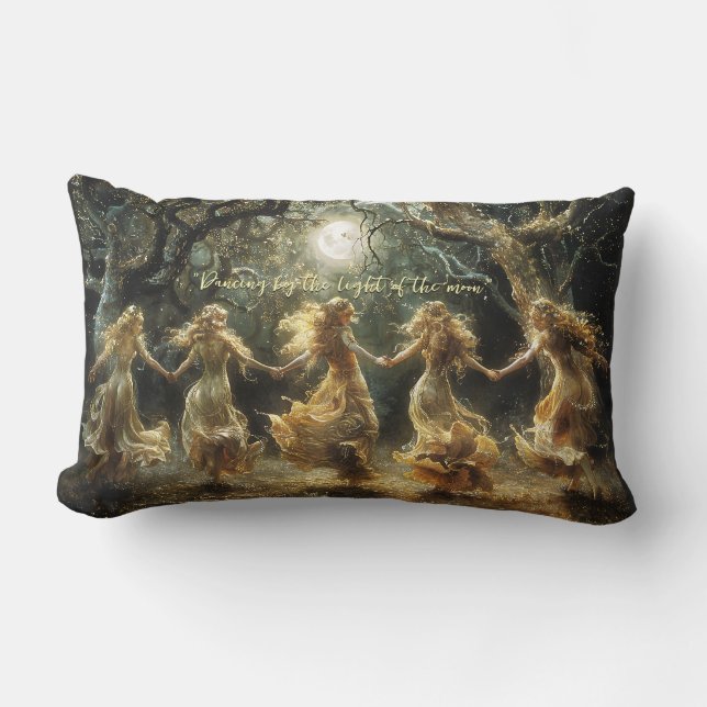 Dancing Moon Goddess Throw Pillow (Front)