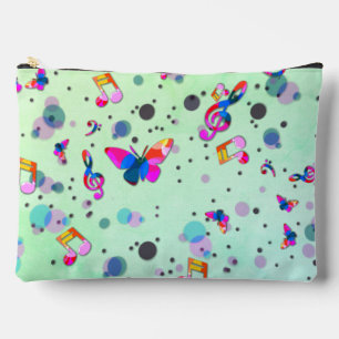 Dancing Music of Colors on Green Accessory Pouch