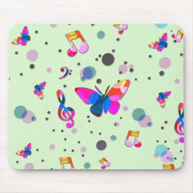 Dancing Music of Colours on Green Mouse Pad (Front)