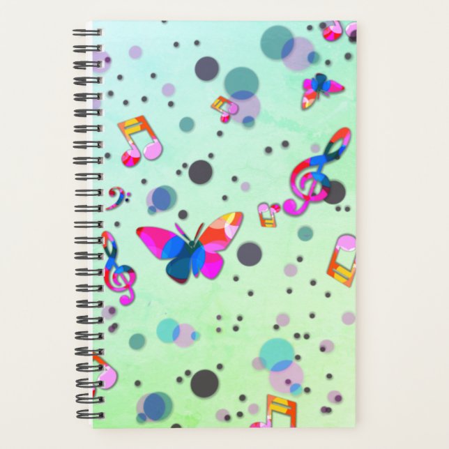 Dancing Music of Colours on Green Planner (Front)