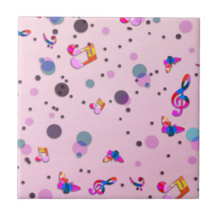 Dancing Music of Colours on Pink Ceramic Tile