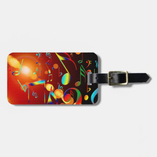 Dancing Musical Notes Luggage Tag