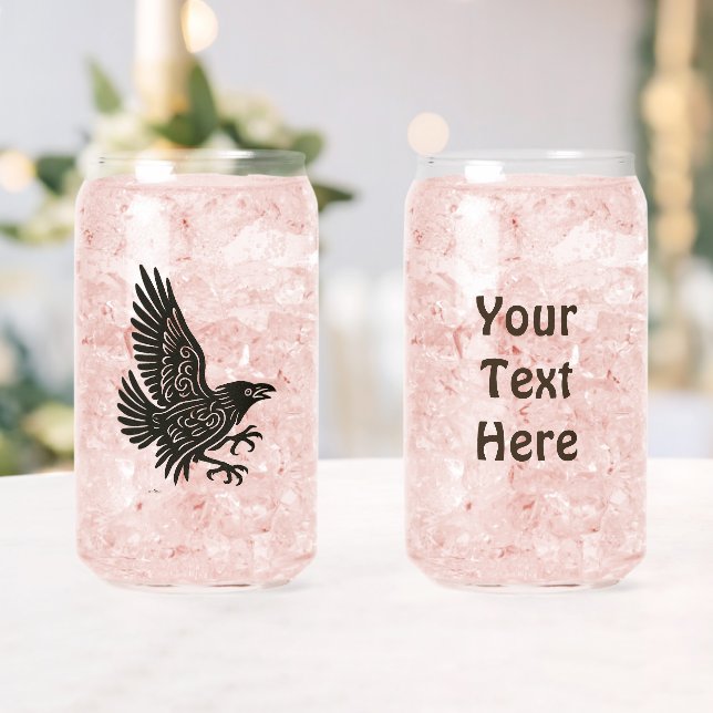 Dancing Norse Raven Can Glass (Insitu (Wedding))