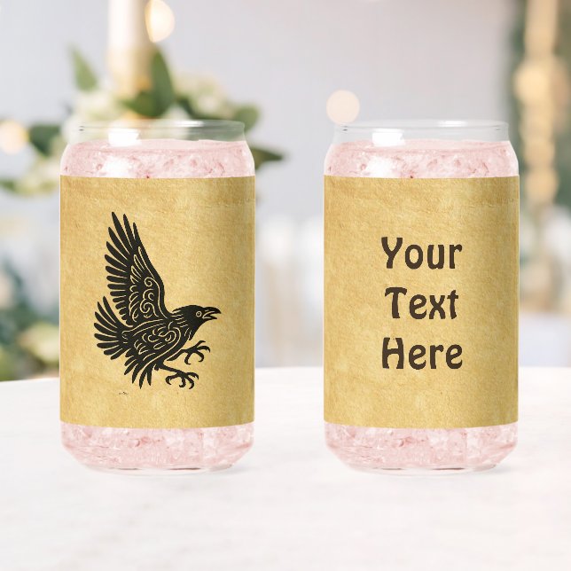 Dancing Norse Raven Can Glass (Insitu (Wedding))