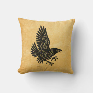 Dancing Norse Raven Cushion