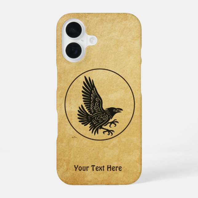 Dancing Norse Raven iPhone 16 Case (Back)