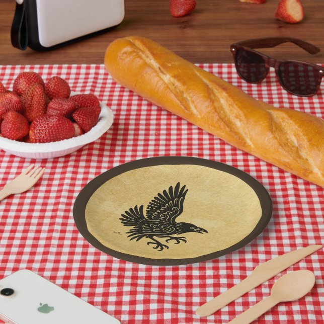 Dancing Norse Raven Paper Plate (Picnic)