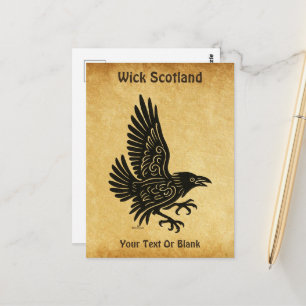 Dancing Norse Raven Postcard
