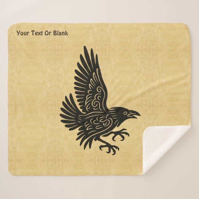 Dancing Norse Raven Sherpa Blanket (Front (Horizontal))