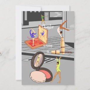 Dancing on a Dusting of Blush birthday  Invitation