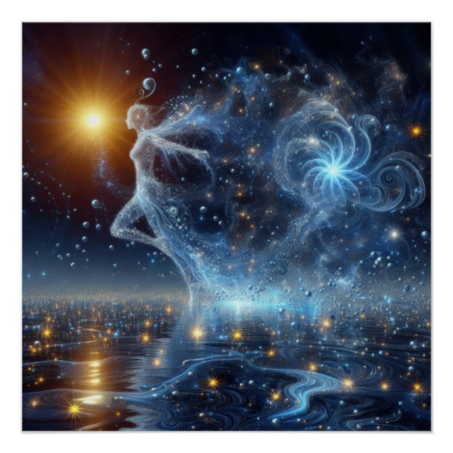 Dancing On Pure Water In A Blue Lake Poster (Front)