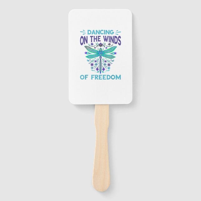 Dancing On The Winds Dragonfly Nature Insect Drago Hand Fan (Front)