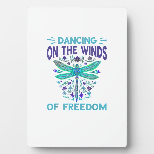 Dancing On The Winds Dragonfly Nature Insect Drago Plaque (Front)