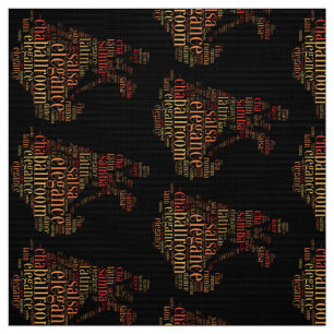 Dancing pair as words cloud design fabric