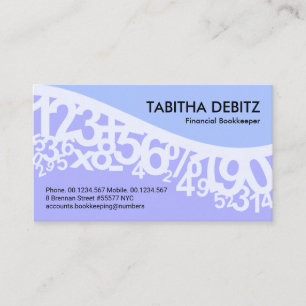 Dancing Pastel Numbers Wave Business Card