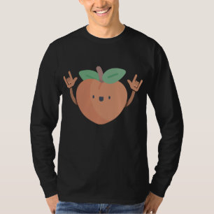 Dancing Peach Funny Summer Fruit Lover Dance Vegan T-Shirt