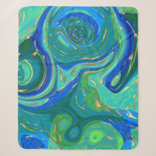 Dancing Peacock Colour Celebration Sherpa Blanket