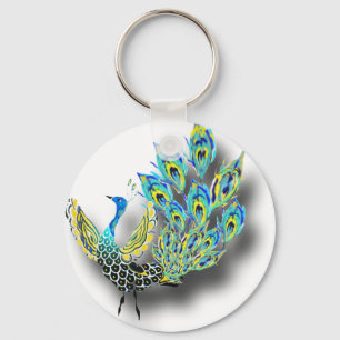 Dancing Peacock Key Ring