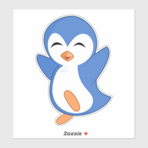 Dancing Penguin Custom-Cut Vinyl Sticker