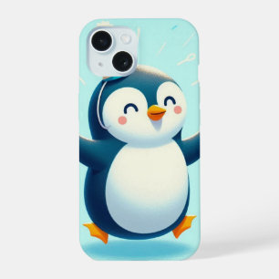 Dancing Penguin with a Party Hat iPhone 15 Case