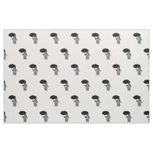 Dancing penguin with umbrella fabric