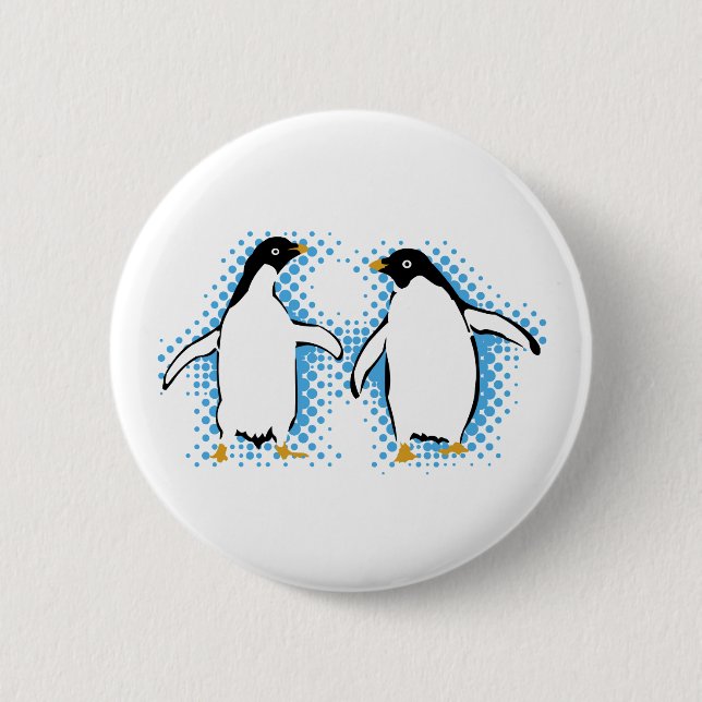 Dancing Penguins 6 Cm Round Badge (Front)