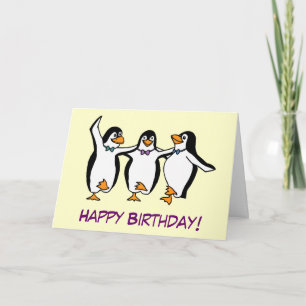 Dancing Penguins Birthday Card
