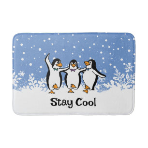 Dancing Penguins Design Bath Mat