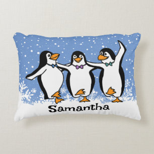 Dancing Penguins Design Decorative Cushion