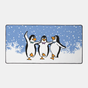 Dancing Penguins Design Desk Mat