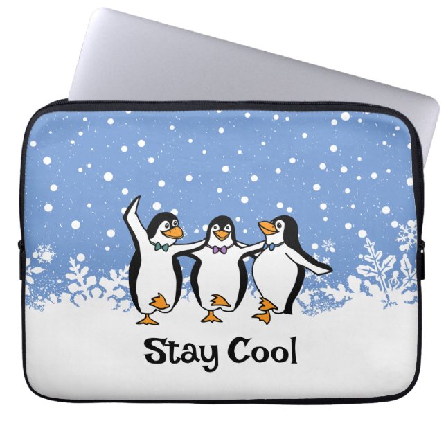 Dancing Penguins Design Laptop Sleeve (Front)