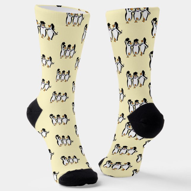 Dancing Penguins Graduation Socks (Angled)