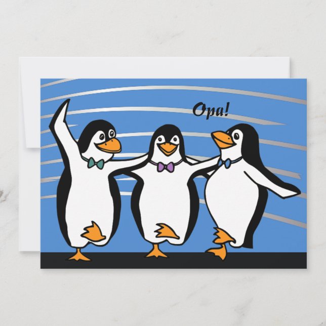 Dancing Penguins Invitation (Front)