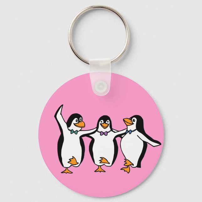 Dancing Penguins Key Ring (Front)