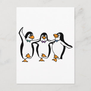 Dancing Penguins Postcard