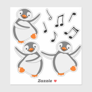 Dancing Penguins Vinyl Stickers