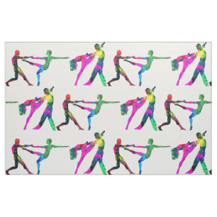 Dancing People Abstract Colours Fabric