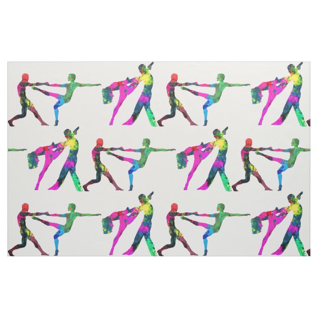 Dancing People Abstract Colours Fabric (Fat Quarter)