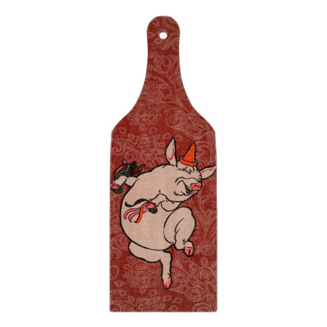 Dancing Pig Antique Cute Dancer Cutting Board (Front)