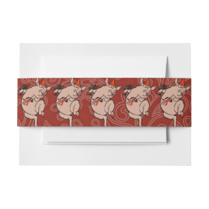 Dancing Pig Antique Cute Dancer Invitation Belly Band