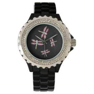 Dancing Pink Dragonfly Watch