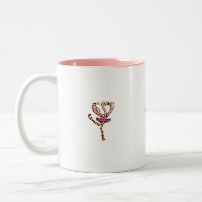 Dancing Pink Flamingo cup (Left)