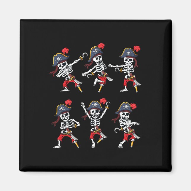 Dancing Pirate Skeletons Dance Challenge Boys Kids Magnet (Front)