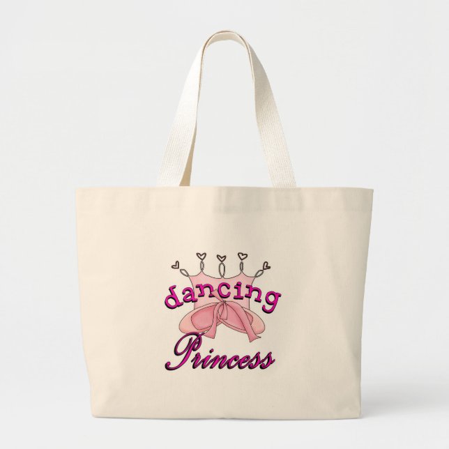 Dancing Princess Ballet Design Large Tote Bag (Front)