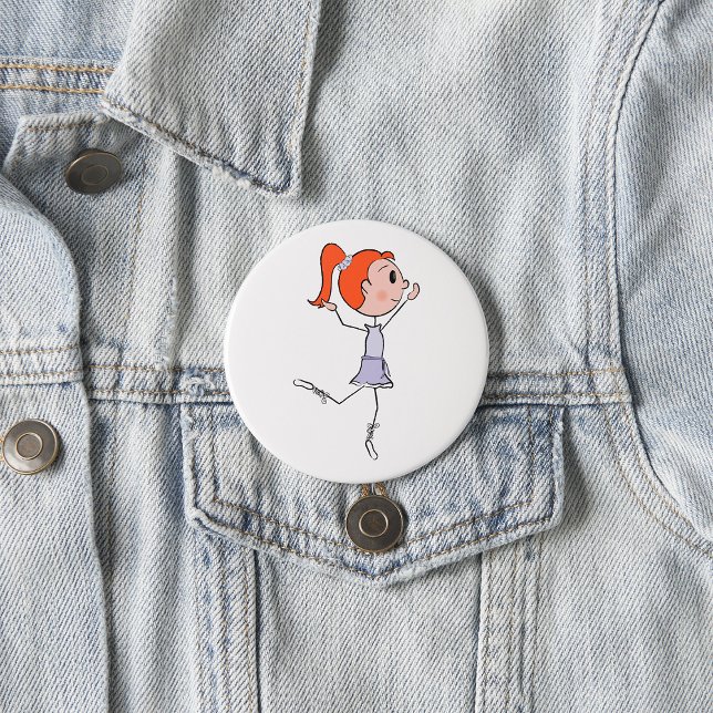 Dancing Princess Cute Ballerina Stick Figure  7.5 Cm Round Badge (Creator Uploaded)