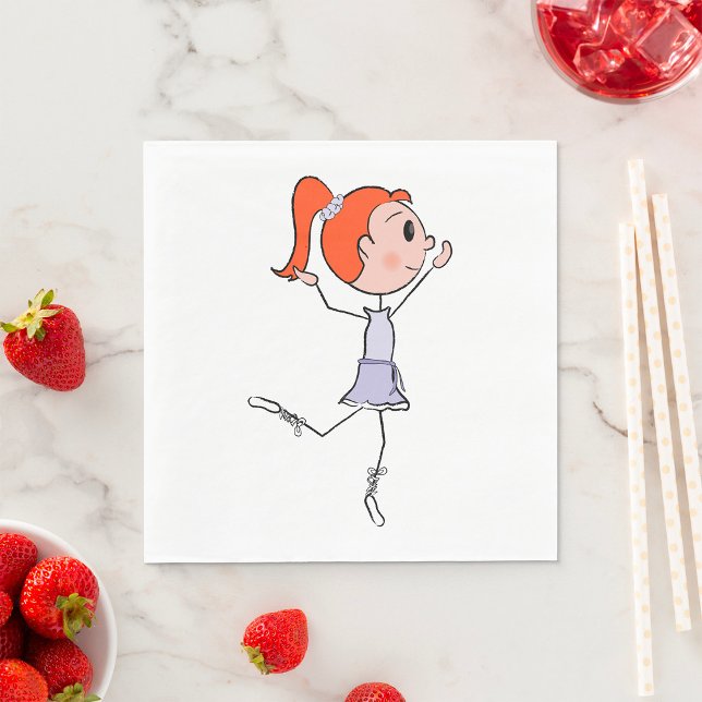 Dancing Princess Cute Ballerina Stick Figure  Napkin (Creator Uploaded)