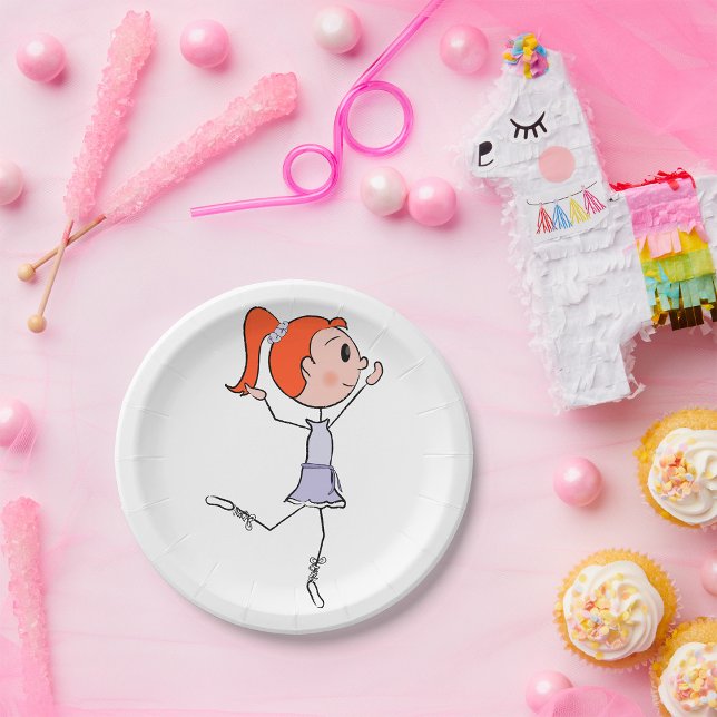 Dancing Princess Cute Ballerina Stick Figure  Paper Plate (Creator Uploaded)