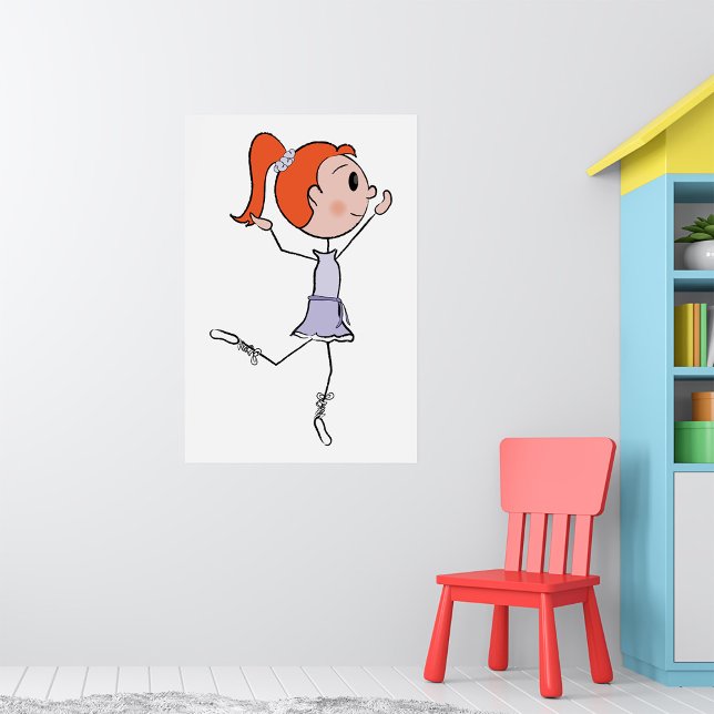 Dancing Princess Cute Ballerina Stick Figure  Poster (Creator Uploaded)