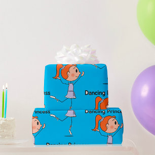 Dancing Princess Cute Ballerina Stick Figure  Wrapping Paper